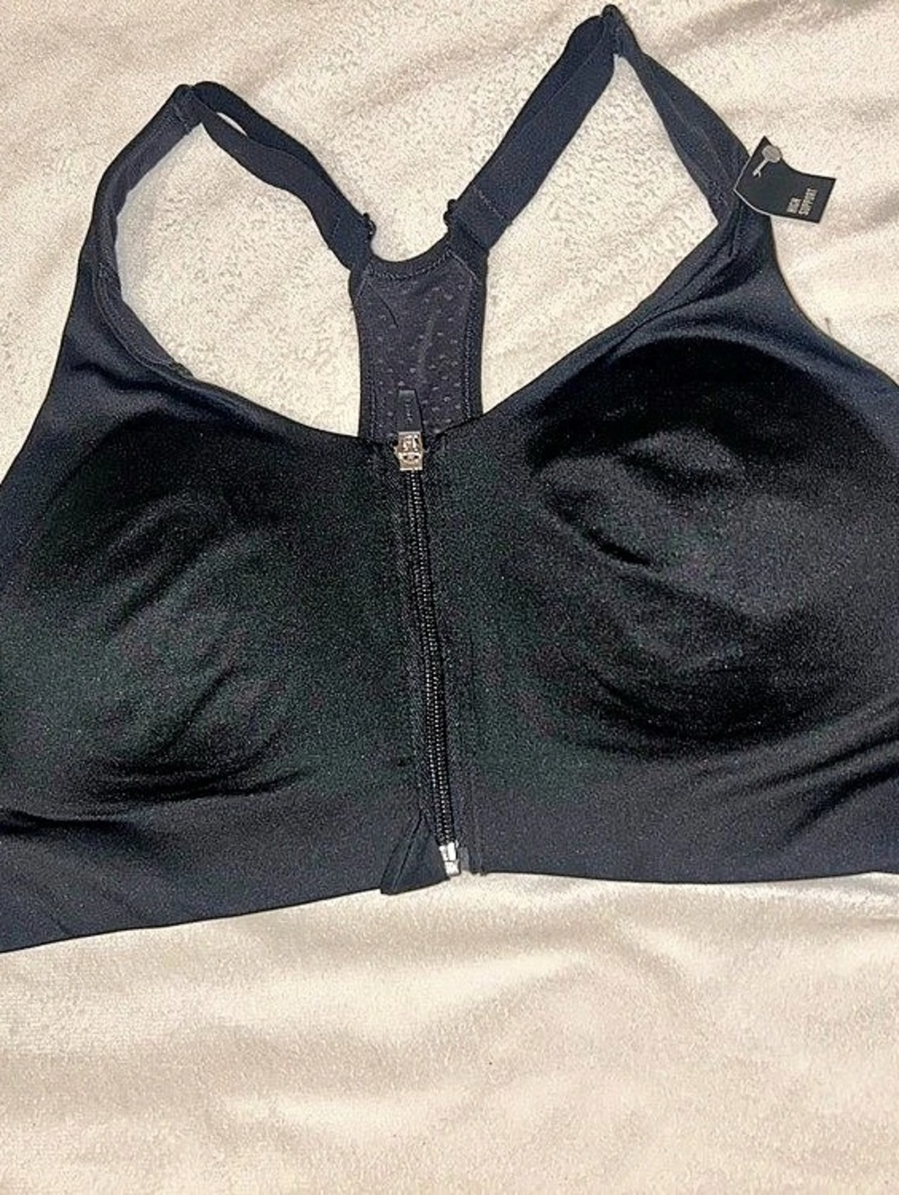 DSG Women's Large High Support Zip Front Sports Bra Black